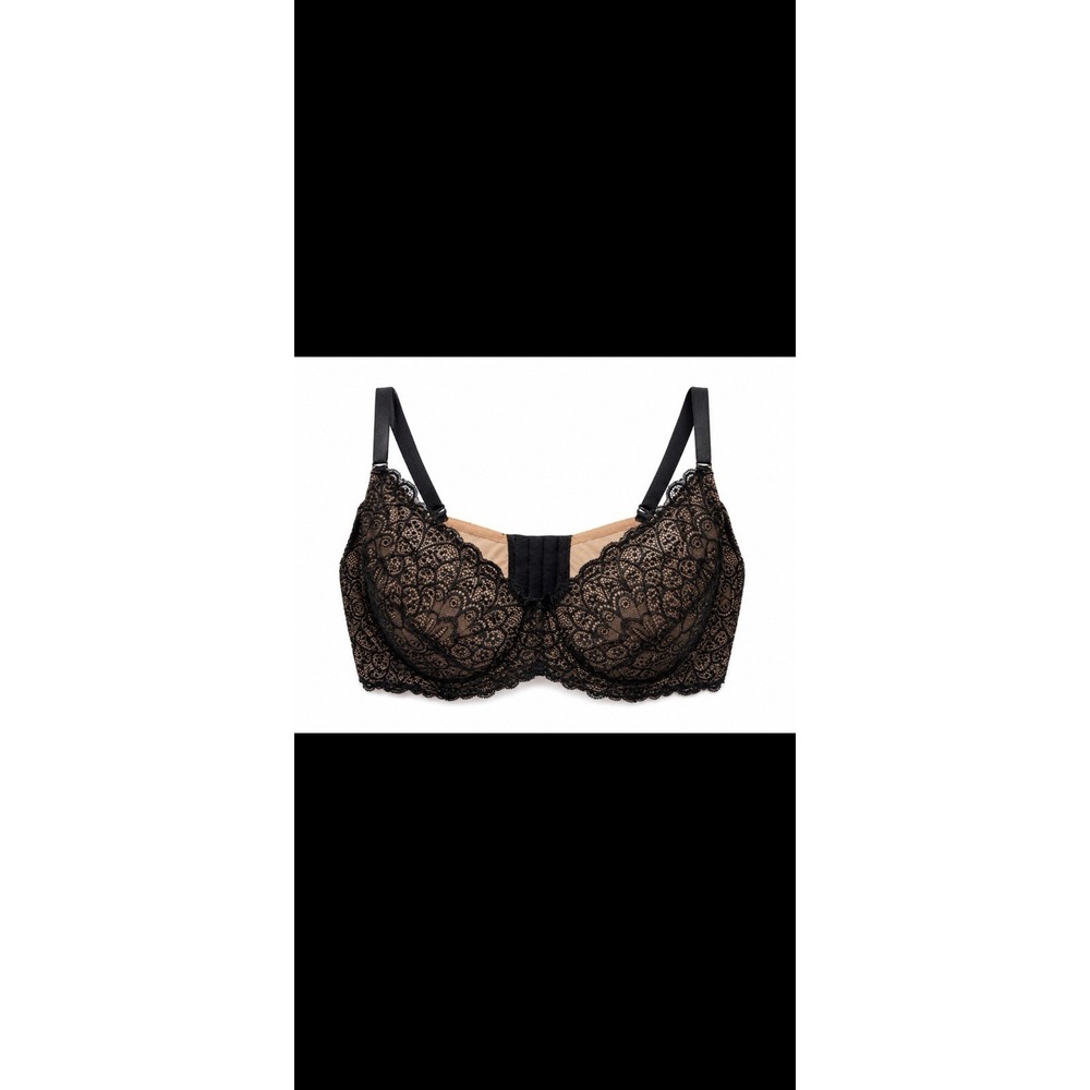 Torrid Curve 48ddd Black Lace Bra Over Beige
